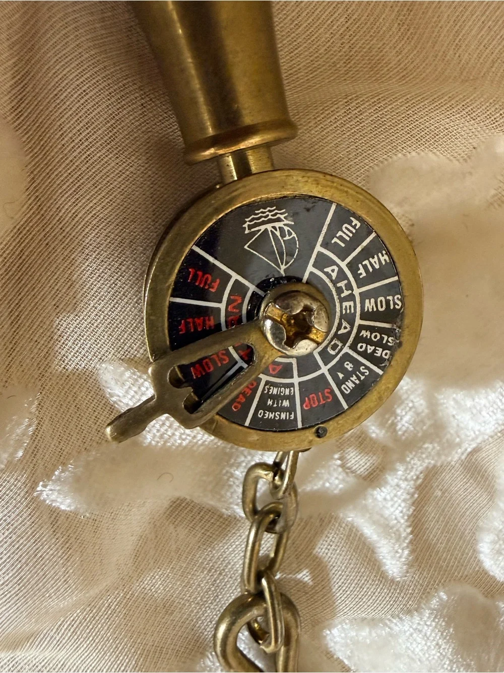 Chor Brass-Tone Ship Engine Dial Key Holder with Black Dial